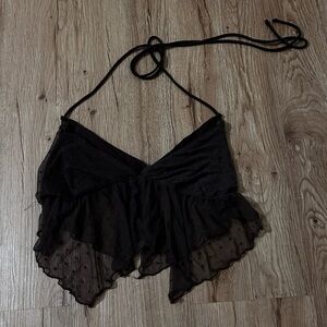 Urban Outfitters Black Sheer Crop Top